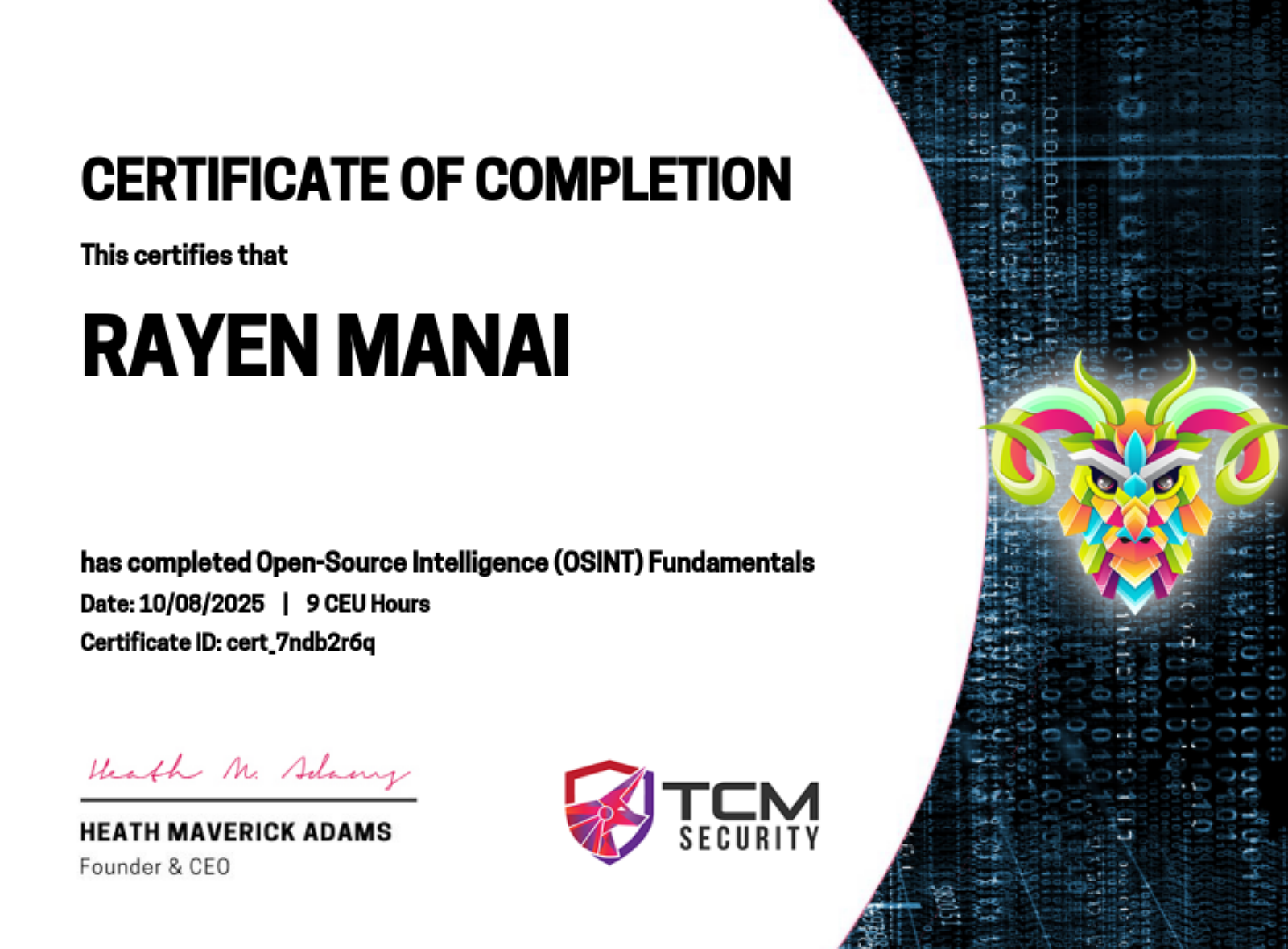 OSINT Certificate